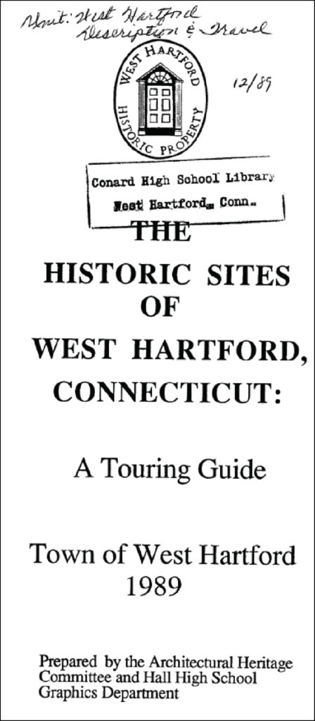 The Historic Sites of West Hartford, Connecticut